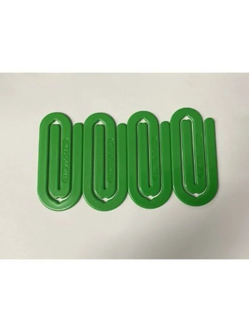 THE BIG CLIP Large Jumbo Plastic 4” Paperclips 1980s Office LOT 4 Green